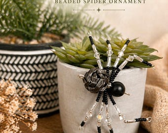 Boho Luxe Beaded Spider | Handmade Gothic Home Decor | Whimsical Bug Art Piece