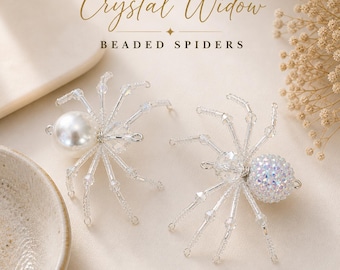 Set of 2 Beaded Spider Gift – Handmade Plant Spider, Whimsical Decor, Unique Tiny Gifts