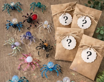 Mystery Beaded Spider Set, Random Spider Decor, Handmade Spider Gift, Unique Goth Boho Decor, Surprise Set of 3 or 4 Spiders