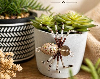 Boho Luxe Beaded Spider | Handmade Gothic Home Decor | Whimsical Bug Art Piece