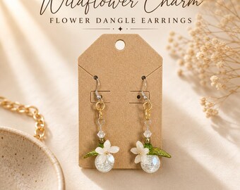 Handmade Silver Gold Crystal Dangle Earrings, Lightweight Artisan Boho Jewelry