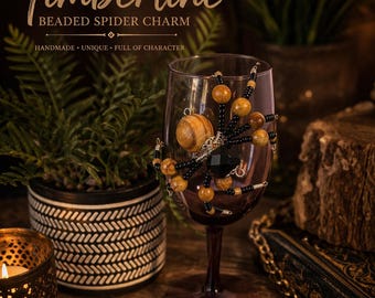 Handmade Beaded Spider Plant Accessory – Whimsical Gothic Decor