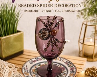 Beaded Spider Decor – Whimsical Handmade Home Accent