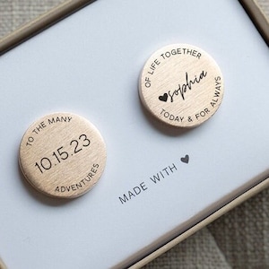 Groom Gift from Bride, Personalized Cufflinks, Custom Engraved Rose Gold Jewelry, Modern Wedding Cuff links, Minimal Wedding Gift Ideas