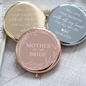 Mother of the Bride Gift, Sentimental Gift for Mom from Daughter, Personalized Wedding Gift, Pocket Mirror Gift, Mother of Groom Gift Idea