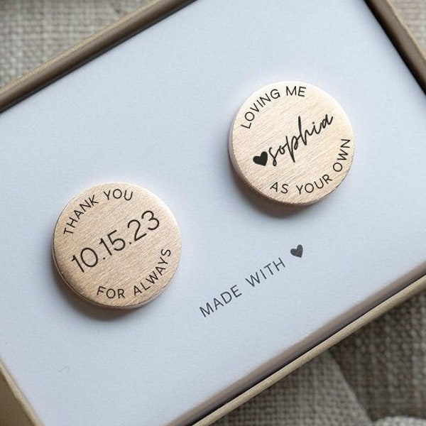 Stepdad of the Bride Gift, Personalized Cufflinks, Step Father of the Bride Gift, Custom Engraved Jewelry, Modern Wedding Cuff links