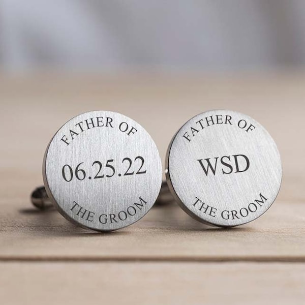 Engraved Personalized Cufflinks, Father of the Groom Gift, Click for More Options, Forever friend & hero, Wedding Cuff link