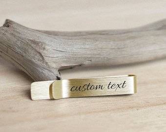 Personalized Back Message Engraved on Tie Bar, Completely Custom Message Gift, Wedding Tie Clip, Business Employee Gift, Appreciation Gift