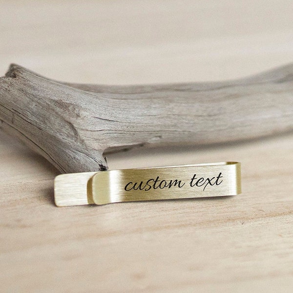 Personalized Back Message Engraved on Tie Bar, Completely Custom Message Gift, Wedding Tie Clip, Business Employee Gift, Appreciation Gift