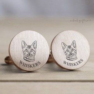 Groom Gift from Bride on Wedding Day, Custom Cuff Links, Pet Memorial Cufflinks, Personalized Wedding Gift For Him, Cute Cat Dad Gift Ideas