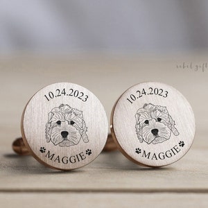 Custom Cuff Links, Pet Memorial Cufflinks, Groom Gift from Bride on Wedding Day, Personalized Wedding Gift For Him, Cute Dog Dad Gift Ideas