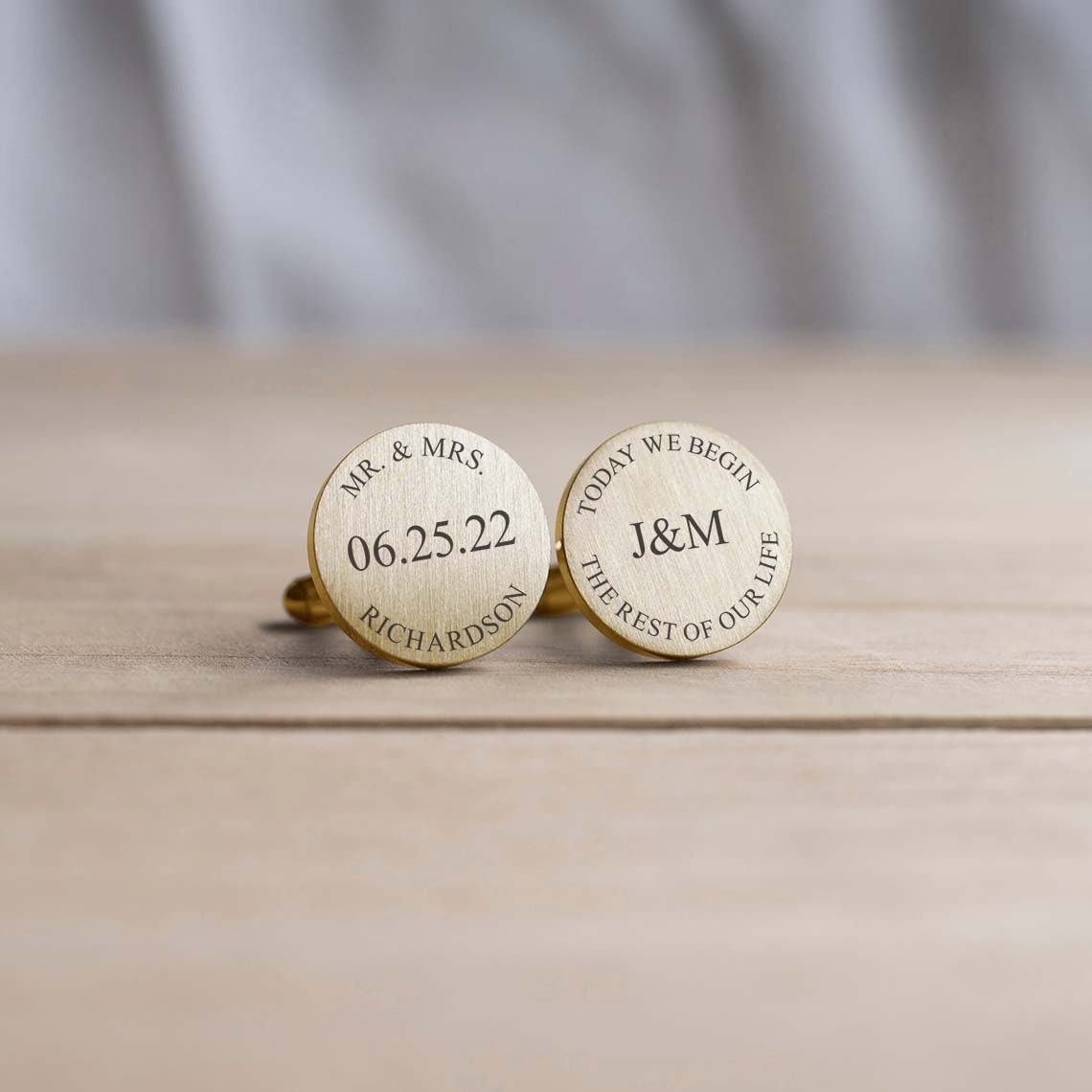 Engraved Personalized Groom Cufflinks, Gift from Bride to Groom, Choose Your Message, Gift for Fiance, Groom Gift, Modern Wedding Cuff link