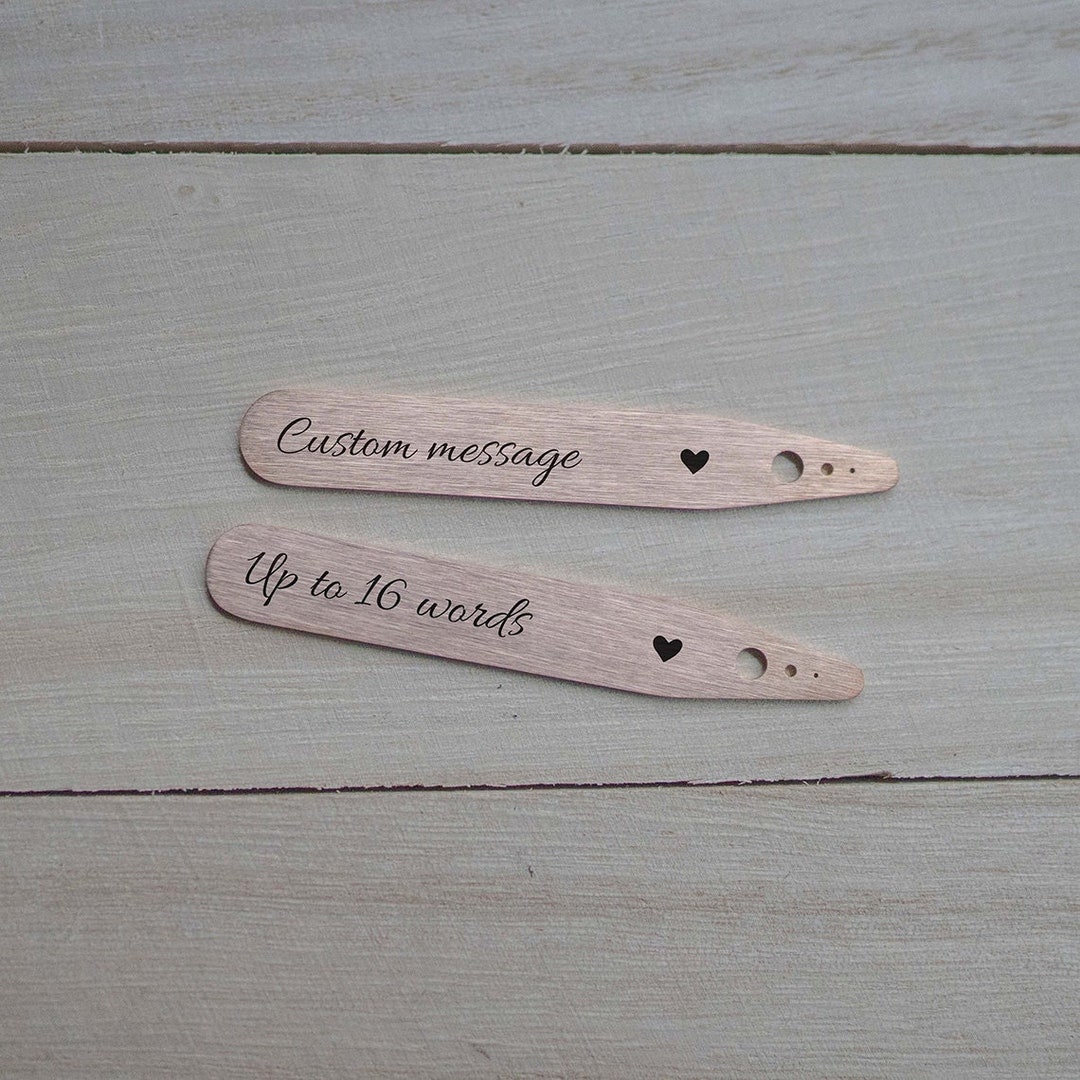 Personalized Collar Stays for Groom From Bride, Father of the Bride