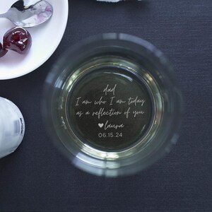 Personalized Whiskey Glass for Father of the Bride, Sentimental Message on Bottom of Rock Glass, Secret Message Whiskey Glass Gift, FOTG