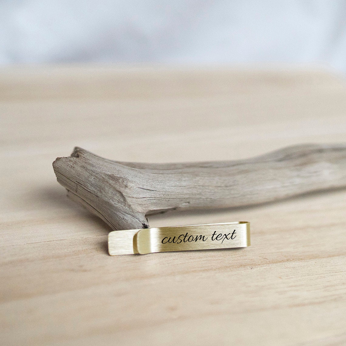 Engraved Tie Bar, Gift with a Custom Message, Wedding Tie Clip