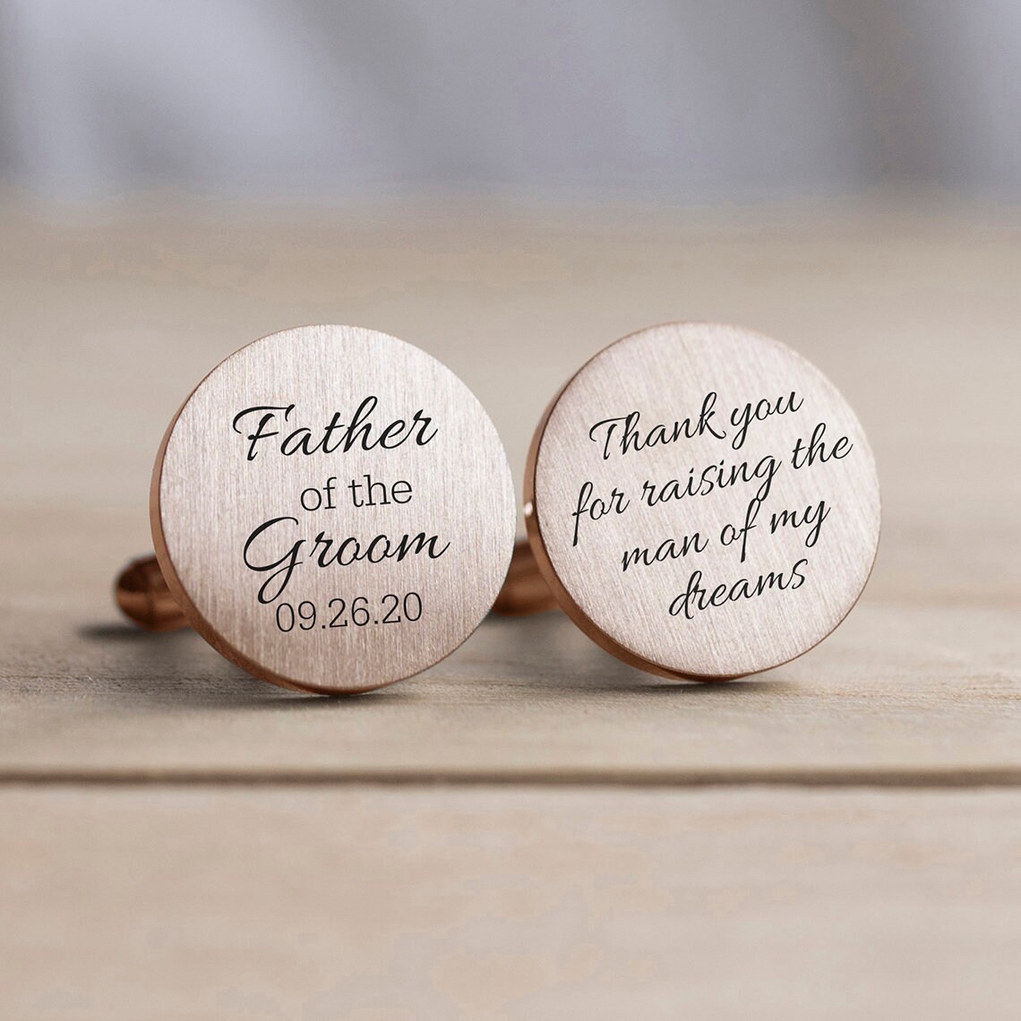 Engraved Personalized Cufflinks, Father of the Groom Gift, Gold Cuff …