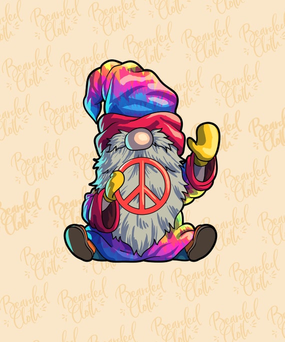 Hippie Gnome With Peace Sign Gnomes SVG PNG Clipart Cute - Etsy