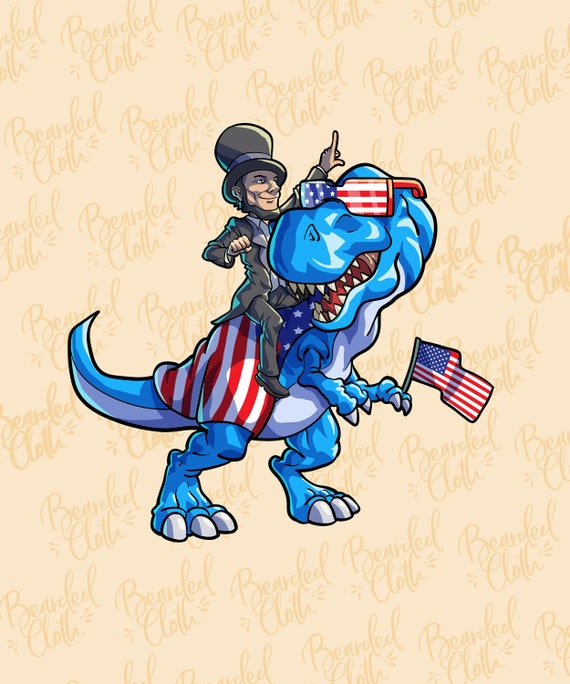 Abraham Lincoln Riding A Dinosaur