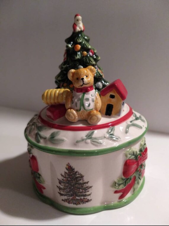 Spode Christmas Music Box Jewelry Box Vintage