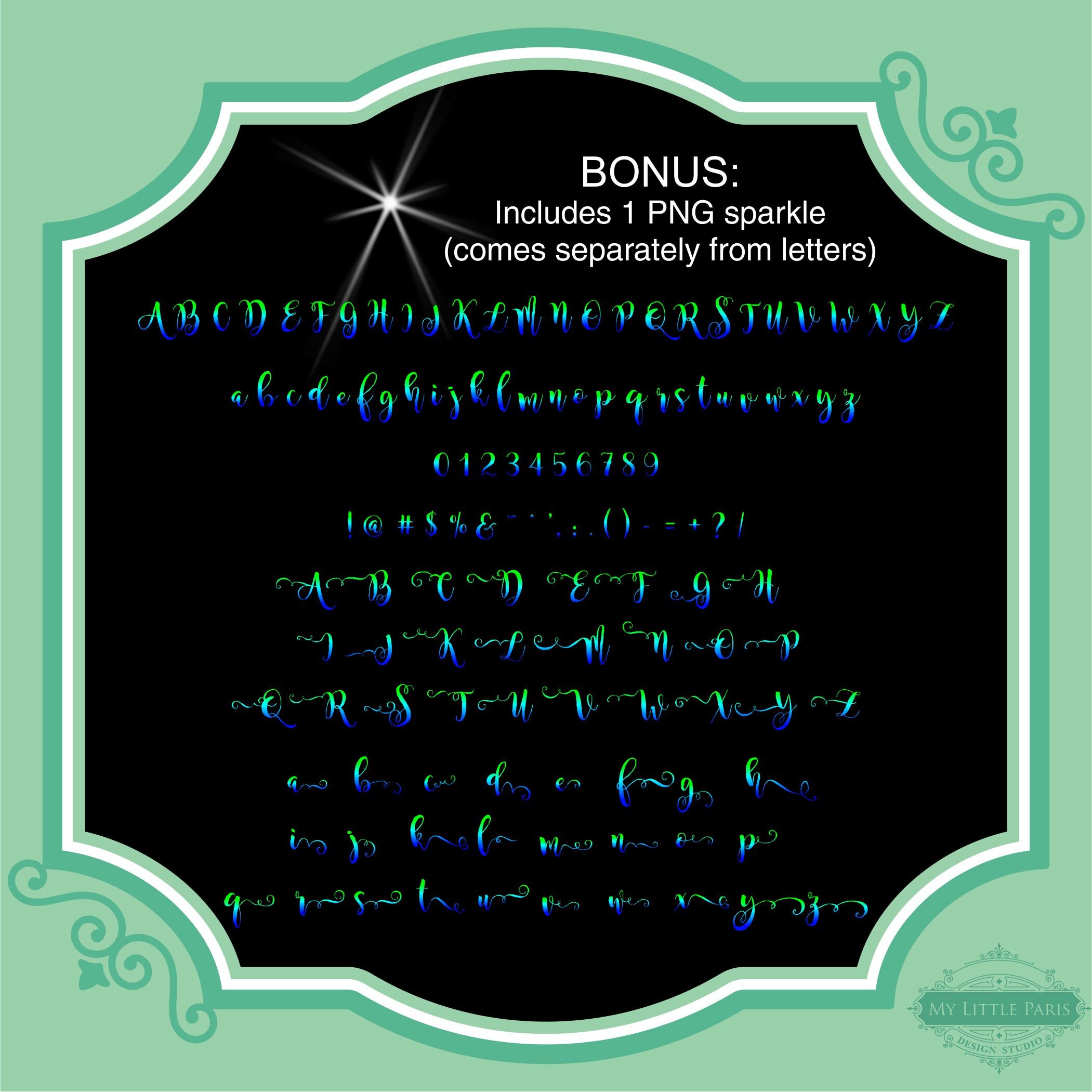 PNG Glitter Clip Art Letters Script Font Numbers Instant Download Files ...