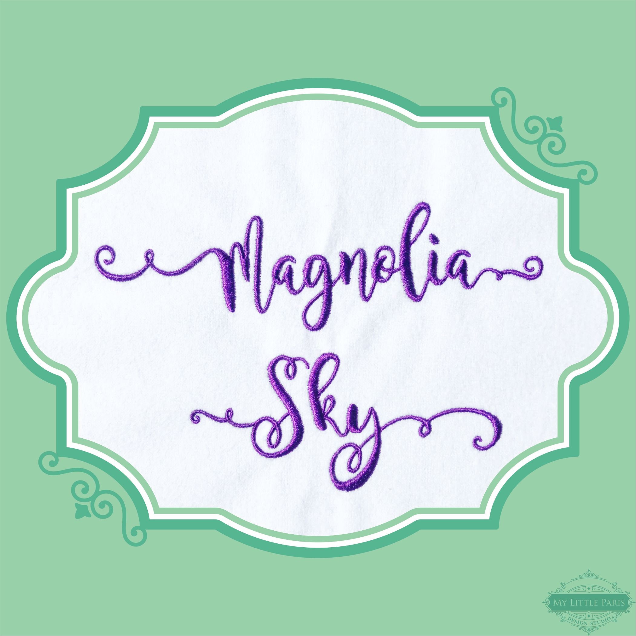 Embroidery Magnolia Sky Font 0.75 1 1.5 Etsy