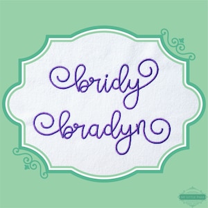 Borduren Bridy Bradyn Satin Font - 0,75&quot; 1&quot; 1,5&quot; 2&quot; - BX inbegrepen - 11 machineformaten - Instant Download-bestanden