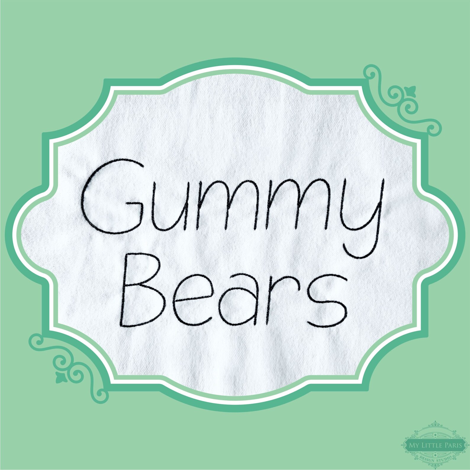 Embroidery Bean Gummy Bears Font 0.75 1 Etsy