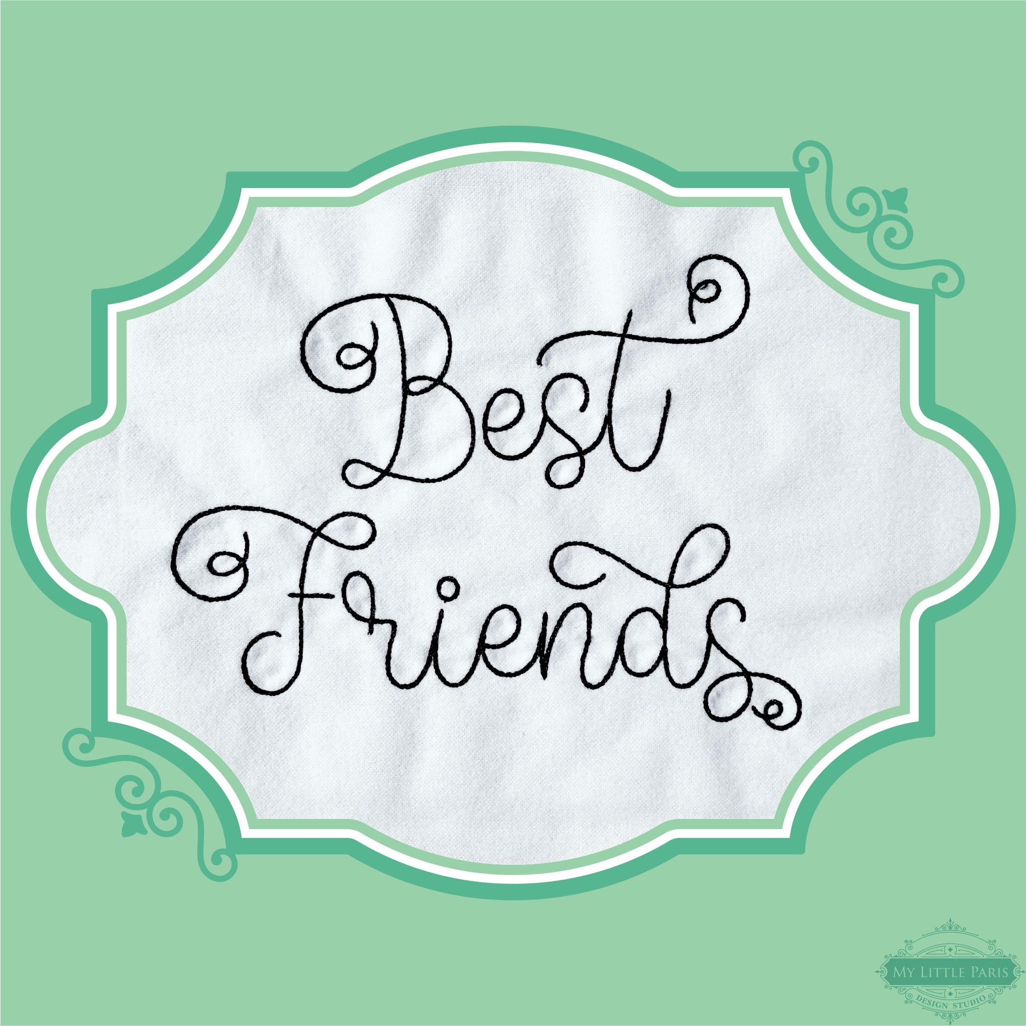 Embroidery Bean Best Friends Script Font 0.75 1 Etsy