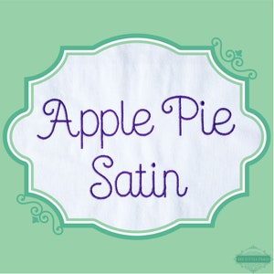 Bordado Apple Pie Satin Font - 0.75" 1" 1.5" 2" - BX incluido - 11 formatos de máquina - Archivos de descarga instantánea