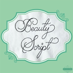 Embroidery Bean Triple Run Stitch Beauty Script Font  - 0.75&quot; 1&quot; 1.5&quot; 2&quot;- BX Included - 11 Machine Formats - Instant Download Files