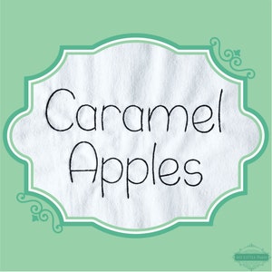 Embroidery Bean Caramel Apples Font  - 0.75&quot; 1&quot; 1.5&quot; 2&quot; - BX Included - 11 Machine Formats - Instant Download Files