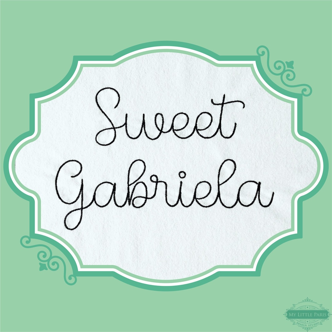 Embroidery Bean Sweet Gabriela Script Font - 0.75