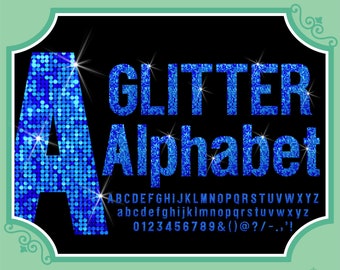 blue glitter letters etsy