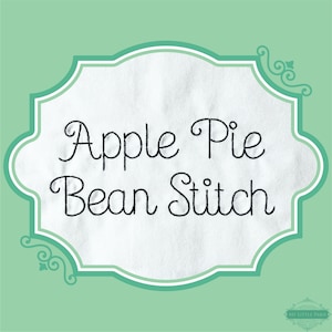 Bordado frijol Apple Pie Script Fuente - 0.75"1" 1.5" 2" - BX incluido - 11 formatos de máquina - Archivos de descarga instantánea