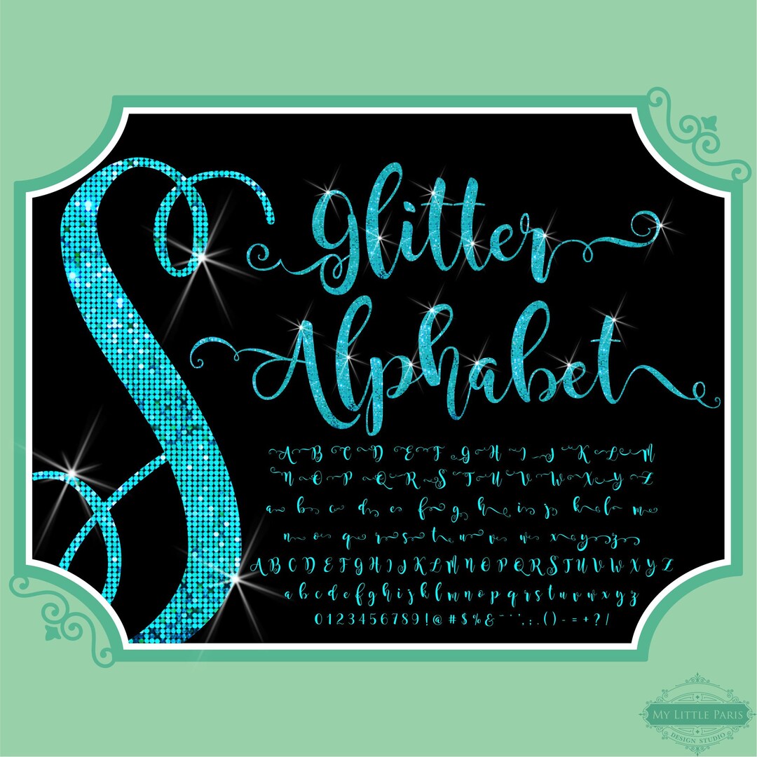 PNG Glitter Clip Art Letters Script Font Numbers Instant Download Files ...
