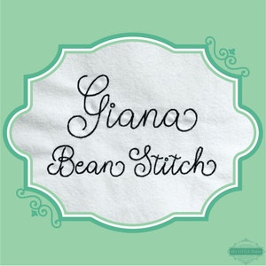 Embroidery Bean Stitch Giana Font  - 0.75&quot; 1&quot; 1.5&quot; 2&quot;- BX Included - 11 Machine Formats - Instant Download Files