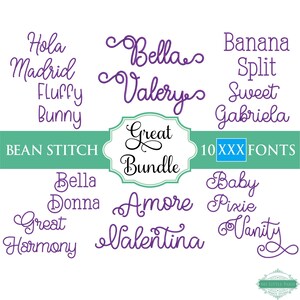 XXX Satin Embroidery Font Bundle #4  - 0.75&quot; 1&quot; 1.5&quot; 2&quot;- 10 XXX Fonts - Instant Download Files