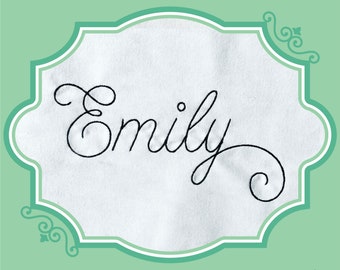Embroidery Bean Stitch Emily Font  - 0.75&quot; 1&quot; 1.5&quot; 2&quot; - BX Included - 11 Machine Formats - Instant Download Files