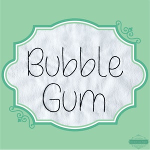 Embroidery Bean Bubble Gum Font - 0.75" 1" 1.5" 2" - BX Incluido - 11 Formatos de máquina - Archivos de descarga instantánea
