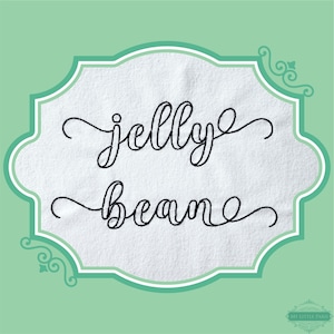 Embroidery Bean Stitch Jelly Bean Font  - 0.75&quot; 1&quot; 1.5&quot; 2&quot; 2.5&quot; - BX Included - 11 Machine Formats - Instant Download Files