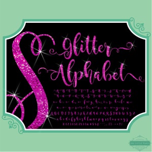 PNG Glitzer Clip Art Buchstaben Schrift Zahlen Instant Download Dateien Pink Fuchsia