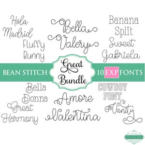 EXP Bean Stitch Embroidery Font Bundle 6 0.75 1 1.5 2 10 EXP Fonts ...