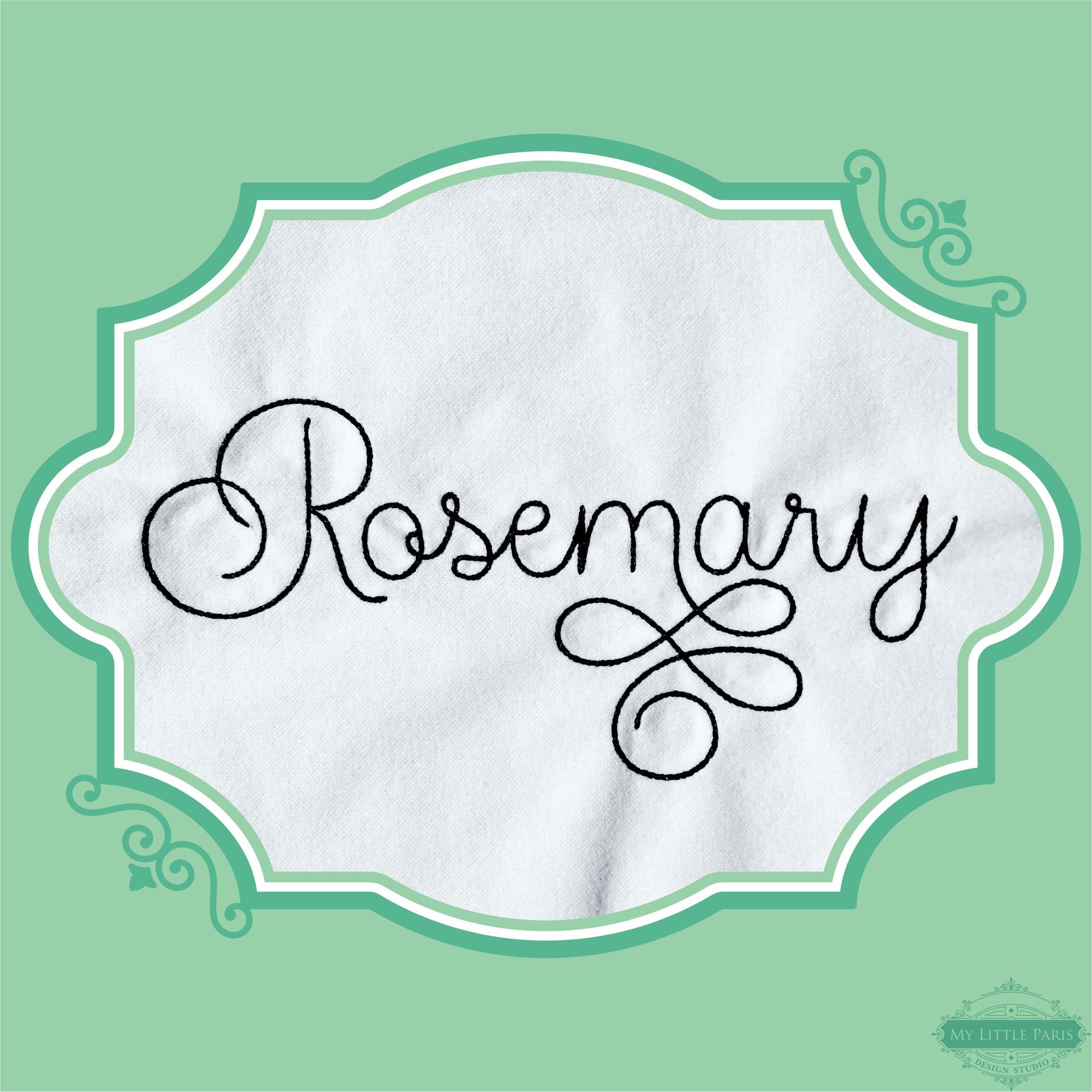 Embroidery Rosemary Script Font 0.75 1 Etsy