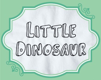 Embroidery Bean Stitch Little Dinosaur Font  - 0.75" 1" 1.5" 2"- BX Included - 11 Machine Formats - Instant Download Files