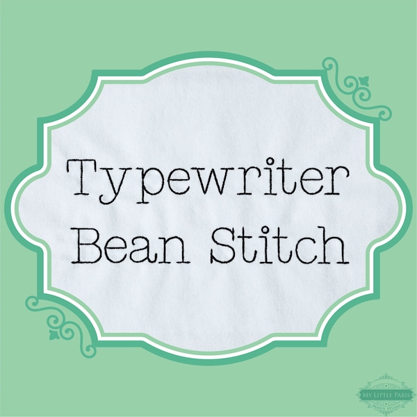 Embroidery Bean Stitch Typewriter Font  - 0.75" 1" 1.5" 2" - BX Included - 11 Machine Formats - Instant Download Files