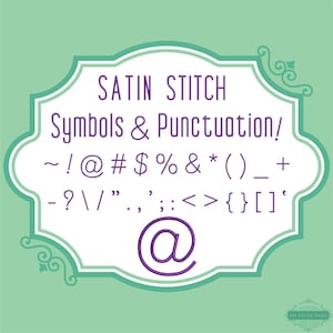 Embroidery Symbols & Punctuation Satin - For our Fonts size 0.75&quot; 1&quot; 1.5&quot; 2&quot;- BX Included - 11 Machine Formats - Instant Download Files