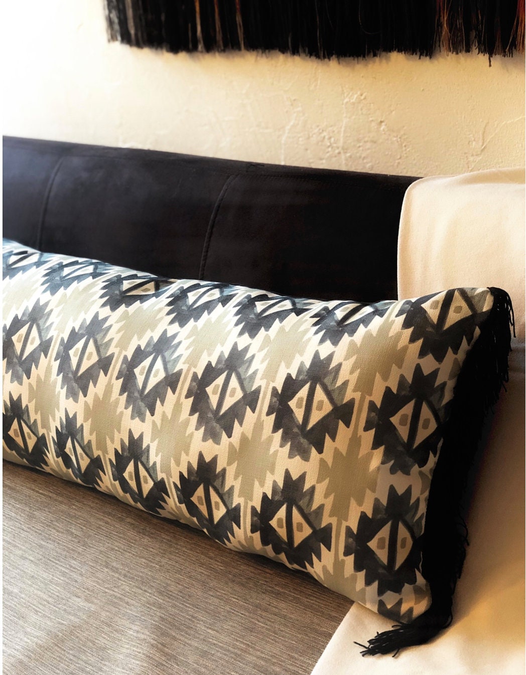 Boho Lumbar 12x35 Cover Pillowlinen and Velvet. Etsy