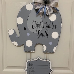 Elephant Baby Door Hanger, Hospital Door Hanger, Baby Gift Idea