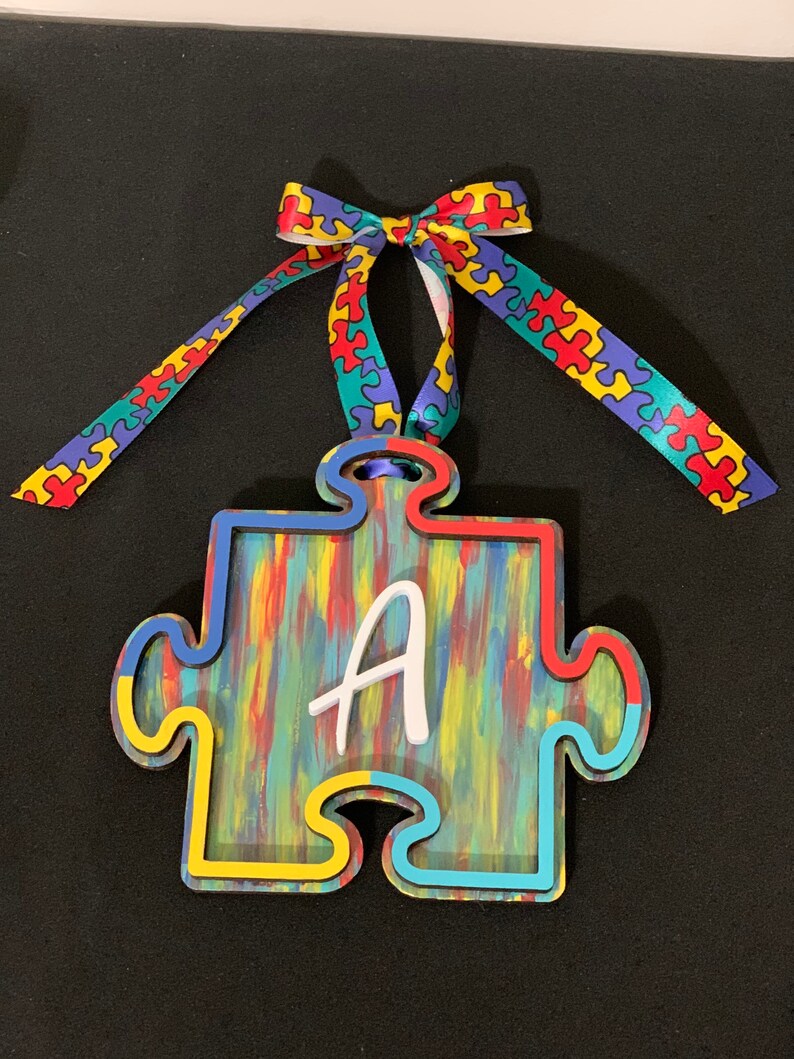 Autism Awareness Puzzle Piece Bag Tag/ Puzzle Piece Bag Tag - Etsy