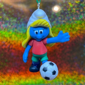 The Smurfs Soccer Smurfette Ornament